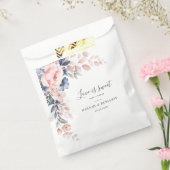 Opvang van botanische bruiloft met roze Floral Bedankzakje (Gezegeld)