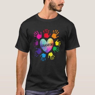 Opvoeders Handen kleurrijk Leraar Liefde Elke C T-shirt
