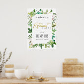 OPVOLGENDE WATERVERF VAN DE FOLIAGE WELKOM POSTER (Keuken)