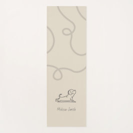 Opwaartse hond poseren minimalistische puppy beige yogamat
