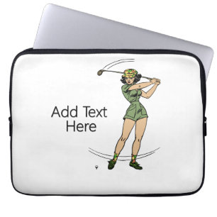 Opwarmen voor Golf Lady Golfer Laptop Sleeve