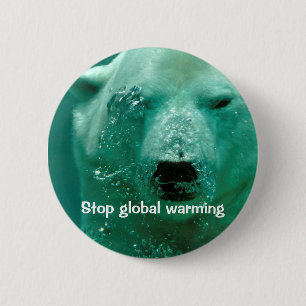 Opwarming van de aarde ronde button 5,7 cm