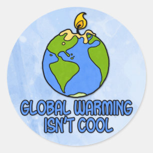 opwarming van de aarde ronde sticker