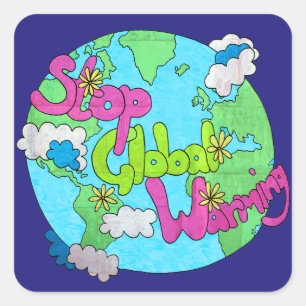 Opwarming van de aarde stoppen - Textured STICKE Vierkante Sticker
