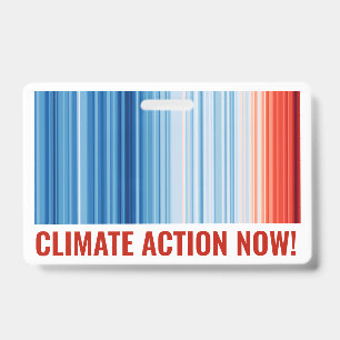 Opwarming van de aarde Strepen Klimaatverandering Badge