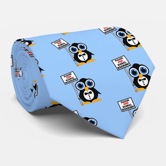 opwarming van de aarde stropdas (Opgerold)