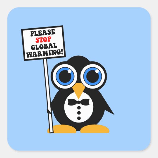 opwarming van de aarde vierkante sticker (Voorkant)