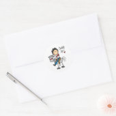 Opzadelen! Cowboy Stick Figuur Sticker (Envelop)
