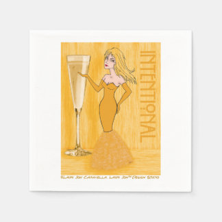 Opzettelijke champagne Woman Cocktail Napkins Servet