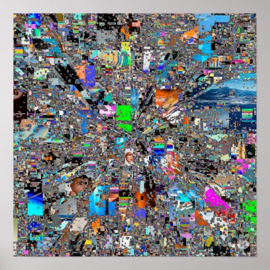 Opzettelijke digitale glitch art - Pixelated Disto Poster (Voorkant)