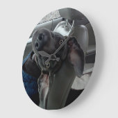 Opzij-down Wandklok van de Weimaraner Grote Klok (Hoek)
