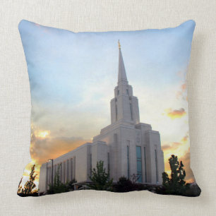 Oquirrh Mountain LDS tempel utah mormon zonsonderg Kussen