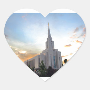 Oquirrh Mountain LDS Utah Temple sunset Hart Sticker