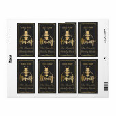 Or 100% Miel cru Apiaire Étiquette d'abeilles (Feuille entière)