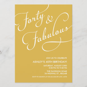 Or 40 et invitations fabuleuses