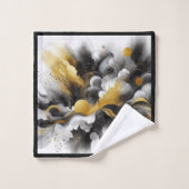 Or abstrait et noir Art IA (Gant de toilette)