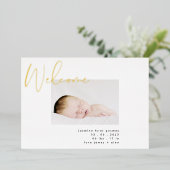 OR accueil noir blanc moderne FAIRE-PART BABY (Debout devant)