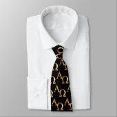 Or alpha et Omega sur la cravate noire (Attaché)