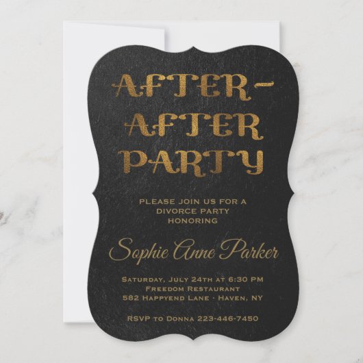 Or après le divorce de la fête Invitation de fête (Devant)