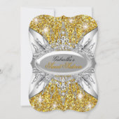 Or Argent étincelle Diamond Sweet 16 Invitation (Devant)