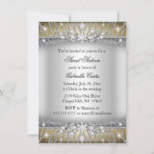 Or & Argent Sparkle Diamond Sweet 16 Invitation (Dos)