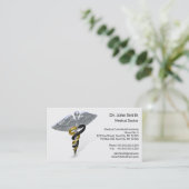 Or argenté Médicale de noir de caducée - carte de (Debout devant)