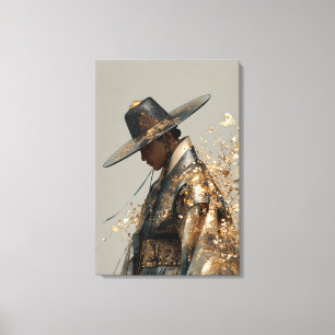 Or Art de la toile de Gat et Hanbok en feuille d'o