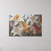 Or Art Mural Abstrait Texturé Lys Roses Or Blanc (Recto)