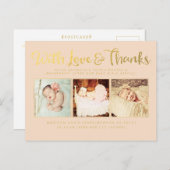 Or Avec Amour et Remerciements Carte de Sip & See (Devant / Derrière)