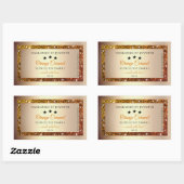 Or avec Orange Parties scintillant  Étiquettes d'e (Feuille)