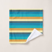 Or. Bandes bleues et turquoise (Gant de toilette)