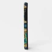 or bleu abstrait et coque iphone turquoise (Dos/Gauche)