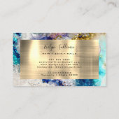 or bleu argent parties scintillant aquarelle Carte (Dos)
