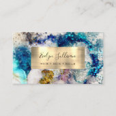 or bleu argent parties scintillant aquarelle Carte (Devant)