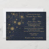 or bleu Snowflakes invitations de mariage hivernal (Devant)