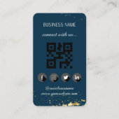 Or bleu - Social Media QR Code Carte de visite (Devant)