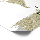 or bling parties scintillant carte du monde poster (Coin)