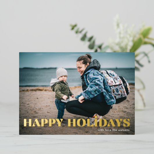 OR BOLD moderne Joyeux vacances Photo (Debout devant)