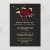 or bordeaux floral noir détails carte d'enceinte (Devant)