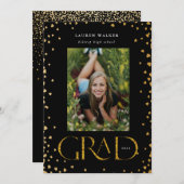 or brillant élégant script faire-part diplômé (Devant / Derrière)
