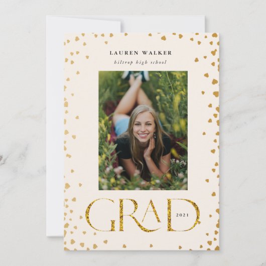 or brillant élégant script faire-part diplômé (Devant)