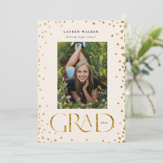 or brillant élégant script faire-part diplômé (Debout devant)