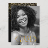 or brillant élégant script faire-part diplômé (Devant / Derrière)