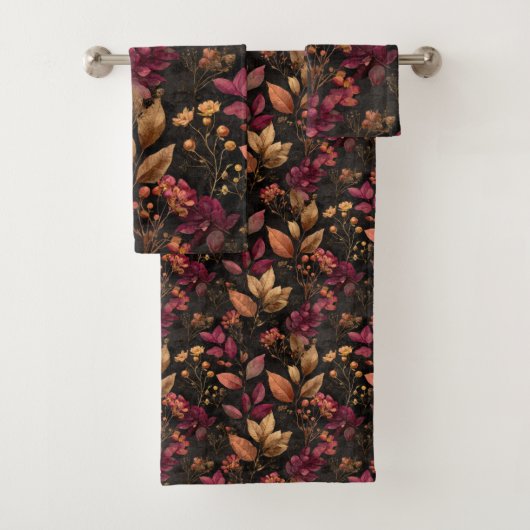 Or Burgundy Noir Aquarelle Botanique Florales (En situation)