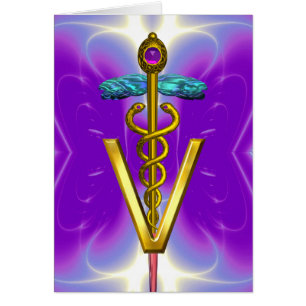 OR CADUCEUS SYMBOLE VÉTÉRINAIRE Purple Fuchsia