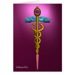 OR CADUCUS, Symbole Médicale violet rose violet vi