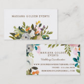 Or Carte de visite floral moderne et sophistiqué (Devant / Derrière)