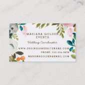 Or Carte de visite floral moderne et sophistiqué (Dos)