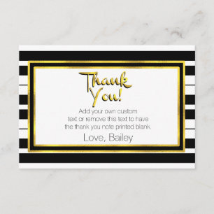 Or, cartes rayées noires et blanches de Merci