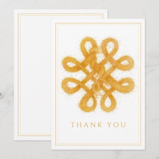 OR CELTIC KNOT Flat Carte de remerciements (Devant / Derrière)
